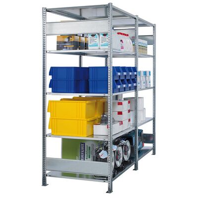 Schulte Multiplus250 Stahlregal - 7 Verstellbare Böden - Hellgrau - Regalsystem Schulte Multiplus250 Stahlregal - 7 Verstellbare Böden - Hellgrau - Regalsystem