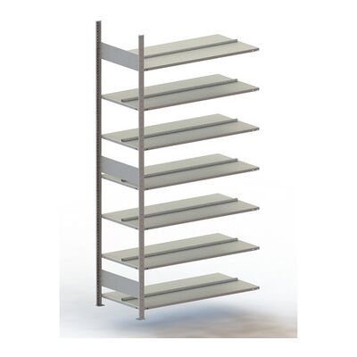 Meta Büro-Anbauregal Compact 2500 X 1250 X 600 Ral 7035 Mit 7 Böden Ohne Abdeckboden Meta Büro-Anbauregal Compact 2500 X 1250 X 600 Ral 7035 Mit 7 Böden Ohne Abdeckboden