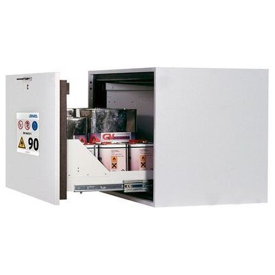 Asecos Feuerbeständiger Unterbauschrank Gu 90.T, Typ 90, Mit 1 Auszugswanne, Grau Asecos Feuerbeständiger Unterbauschrank Gu 90.T, Typ 90, Mit 1 Auszugswanne, Grau