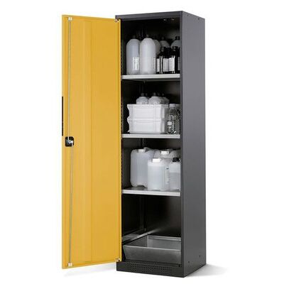 Asecos Chemikalienschrank Systema Cs-53l, Korpus Anthrazit, Gelb, 3 Einlegeböden Und Bodenwanne Asecos Chemikalienschrank Systema Cs-53l, Korpus Anthrazit, Gelb, 3 Einlegeböden Und Bodenwanne