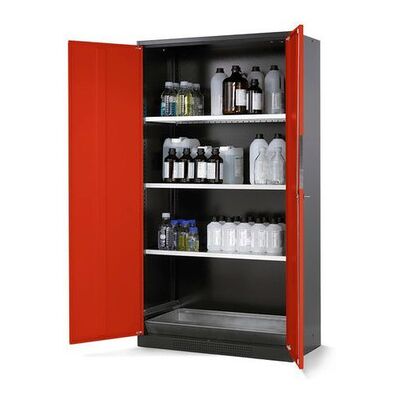 Asecos Chemikalienschrank Systema Cs-103, Korpus Anthrazit, Rot, 3 Einlegeböden Und Bodenwanne Asecos Chemikalienschrank Systema Cs-103, Korpus Anthrazit, Rot, 3 Einlegeböden Und Bodenwanne