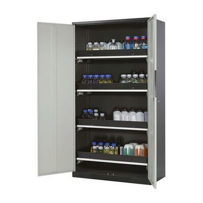 Asecos Chemikalienschrank Systema-T Cs-104, Korpus Anthrazit, Grau, Incl. 4 Tablarauszüge Asecos Chemikalienschrank Systema-T Cs-104, Korpus Anthrazit, Grau, Incl. 4 Tablarauszüge