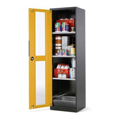 Asecos Chemikalienschrank Systema Cs-53lg, Korpus Anthrazit, Gelb, 3 Einlegeböden Und Bodenwanne Asecos Chemikalienschrank Systema Cs-53lg, Korpus Anthrazit, Gelb, 3 Einlegeböden Und Bodenwanne