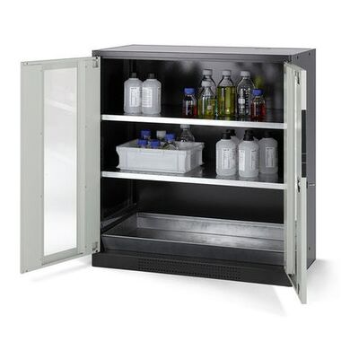 Asecos Chemikalienschrank Systema Cs-102g, Korpus Anthrazit, Grau, 2 Einlegeböden Und Bodenwanne Asecos Chemikalienschrank Systema Cs-102g, Korpus Anthrazit, Grau, 2 Einlegeböden Und Bodenwanne