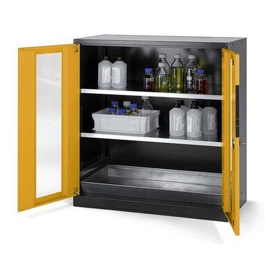 Asecos Chemikalienschrank Systema Cs-102g, Korpus Anthrazit, Gelb, 2 Einlegeböden Und Bodenwanne Asecos Chemikalienschrank Systema Cs-102g, Korpus Anthrazit, Gelb, 2 Einlegeböden Und Bodenwanne
