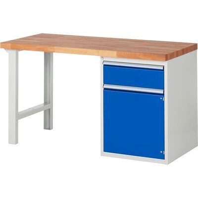 Rau. Werkbank Modell 7502-1, 1 Schublade L / 1 Tür, 1500 X 700 X 840mm Rau. Werkbank Modell 7502-1, 1 Schublade L / 1 Tür, 1500 X 700 X 840mm