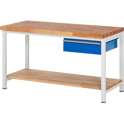 Rau. Werkbank Modell 8001-A7, 1 Schublade L, Ablageboden, 1500 X 700 X 840mm Rau. Werkbank Modell 8001-A7, 1 Schublade L, Ablageboden, 1500 X 700 X 840mm