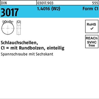 DIN - 3017 C1 W2 - Ø73-79 - 25mm - Hose clamp DIN - 3017 C1 W2 - Ø73-79 - 25mm - Hose clamp