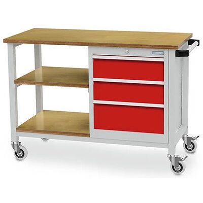 Bedrunka+hirth Mobile Werkbank Tiefe 500 Mm, R 18-16, 3 X Schublade, 2 X Fachboden, Maße In Mm (B X T X H): 1200 X 540 X 880 Bedrunka+hirth Mobile Werkbank Tiefe 500 Mm, R 18-16, 3 X Schublade, 2 X Fachboden, Maße In Mm (B X T X H): 1200 X 540 X 880