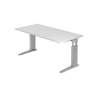 hjh OFFICE PRO UNDA 16 S Höhenverstellbarer Schreibtisch - 160x80 - Weiß/Silber hjh OFFICE PRO UNDA 16 S Höhenverstellbarer Schreibtisch - 160x80 - Weiß/Silber