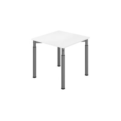 HAMMERBACHER YS08 Höhenverstellbarer Schreibtisch - 80x80cm, Weiß/Grau HAMMERBACHER YS08 Höhenverstellbarer Schreibtisch - 80x80cm, Weiß/Grau