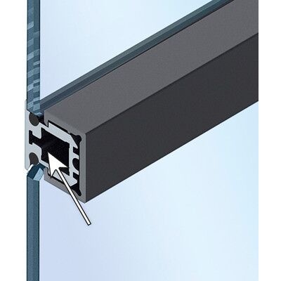 Hettich Cadro Glas-Mittelprofil Schwarz Matt Hettich Cadro Glas-Mittelprofil Schwarz Matt