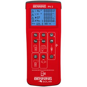 Benning PV 2 - Photovoltaik-Installationstester - Isolationswiderstand, USB Benning PV 2 - Photovoltaik-Installationstester - Isolationswiderstand, USB