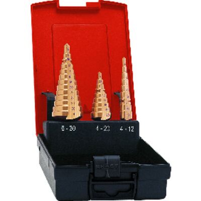 Format Stufenbohrer-Set Hss Tin 4-12/4-20/6-30mm Format Stufenbohrer-Set Hss Tin 4-12/4-20/6-30mm