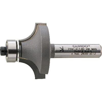 GUHDO - Runde Fräser - 18,7mm Durchmesser, 3mm Radius, 53mm Länge - Holzwerkzeug GUHDO - Runde Fräser - 18,7mm Durchmesser, 3mm Radius, 53mm Länge - Holzwerkzeug