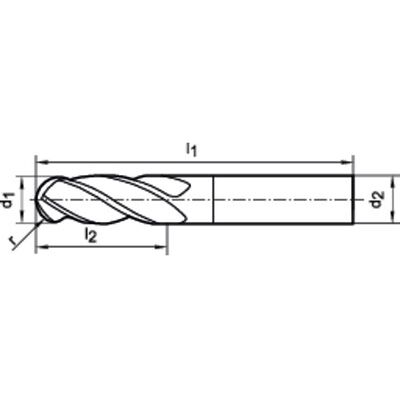 Gühring Radiusfräser lang - Fire-beschichtet - VHM - 16 mm Gühring Radiusfräser lang - Fire-beschichtet - VHM - 16 mm