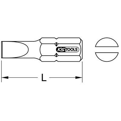 Kstools 1/4" Tin Bit Schlitz, 25mm, 8mm, 5er Pack Kstools 1/4" Tin Bit Schlitz, 25mm, 8mm, 5er Pack