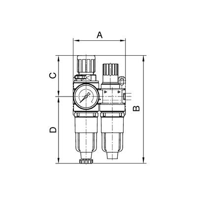 Riegler Wartungseinheit 2-Tlg. »standard-Mini«, Pc-Behälter, Bg 0, G 1/4 (824 K) Riegler Wartungseinheit 2-Tlg. »standard-Mini«, Pc-Behälter, Bg 0, G 1/4 (824 K)