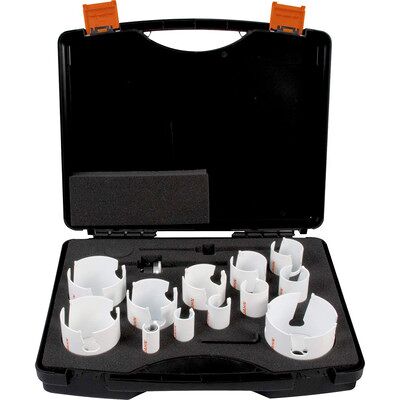Projahn Koffer Mit Hm Tct Multilochsägen je 1 Stück: 19-22-25-32-35-40-44-51-57-64-68-76 Mm inkl. 2 Adaptern, Je 1 X Hss Und Tct zentrierbohrer Sowie 1 X Winkelstiftschlüssel Projahn Koffer Mit Hm Tct Multilochsägen je 1 Stück: 19-22-25-32-35-40-44-51-57-64-68-76 Mm inkl. 2 Adaptern, Je 1 X Hss Und Tct zentrierbohrer Sowie 1 X Winkelstiftschlüssel