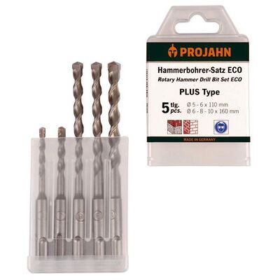 Projahn Satz Sds-Plus Eco 5 Tlg. Bestehend aus: Je 1 Stück 5x110, 6x110, 6x160, 8x160, 10x160 Projahn Satz Sds-Plus Eco 5 Tlg. Bestehend aus: Je 1 Stück 5x110, 6x110, 6x160, 8x160, 10x160