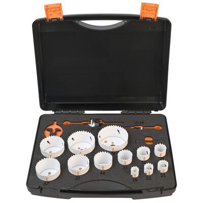 Projahn Hss-Co 8% Bi-Metall Lochsägen-Set 17-Tlg. "Universal" Ø 19 / 22 / 25 / 29 / 32 / 35 / 44 / 51 / 57/ 60 / 68 / 76 Mm + 2 Adapter, 2 zentrierbohrer Und Wikelstiftschlüssel Projahn Hss-Co 8% Bi-Metall Lochsägen-Set 17-Tlg. "Universal" Ø 19 / 22 / 25 / 29 / 32 / 35 / 44 / 51 / 57/ 60 / 68 / 76 Mm + 2 Adapter, 2 zentrierbohrer Und Wikelstiftschlüssel