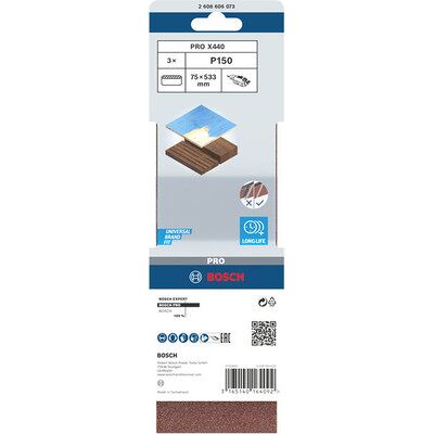 Bosch Pro X440 Schleifband, 75 X 533 mm, G150 Bosch Pro X440 Schleifband, 75 X 533 mm, G150