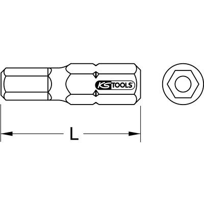Kstools 1/4" Bit Innensechskant,Bohrung,25mm,1/16",5er Pack Kstools 1/4" Bit Innensechskant,Bohrung,25mm,1/16",5er Pack