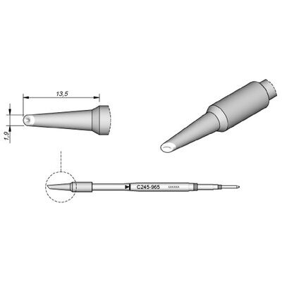 JBC - Lötspitze 1.9mm - Hochleistungs, Langlebig JBC - Lötspitze 1.9mm - Hochleistungs, Langlebig