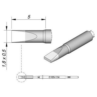 JBC C115114/1,8 x 0,5 mm Lötspitze - Lötspitze JBC C115114/1,8 x 0,5 mm Lötspitze - Lötspitze