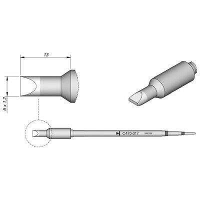 JBC C470017 Lötspitze - Gerade Meissel - 1,2mm JBC C470017 Lötspitze - Gerade Meissel - 1,2mm