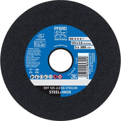 Pferd Trennscheibe Eht 125x2,0x22,23 Mm Gerade Leistungslinie Sg Steelox Für Stahl/edelstahl Pferd Trennscheibe Eht 125x2,0x22,23 Mm Gerade Leistungslinie Sg Steelox Für Stahl/edelstahl