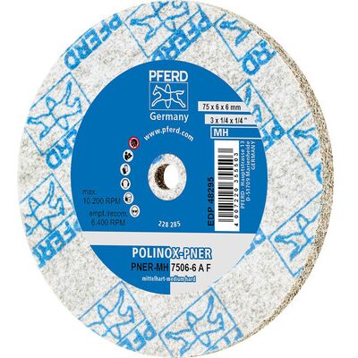 Pferd Polinox Verpresstes Vlies-Rad Pner Ø 75x6 Mm Bohrung-Ø 6 Mm Mittelhart A Fein Für Finish Pferd Polinox Verpresstes Vlies-Rad Pner Ø 75x6 Mm Bohrung-Ø 6 Mm Mittelhart A Fein Für Finish