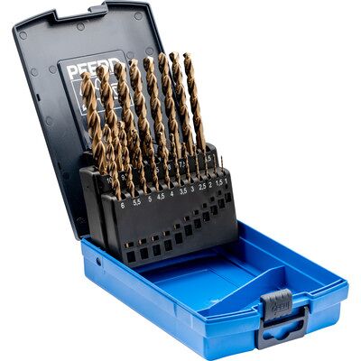 Pferd Spiralbohrer-Set 19-Tlg. Inox Hsse N Din 338 Für Zähe Und Harte Werkstoffe Pferd Spiralbohrer-Set 19-Tlg. Inox Hsse N Din 338 Für Zähe Und Harte Werkstoffe