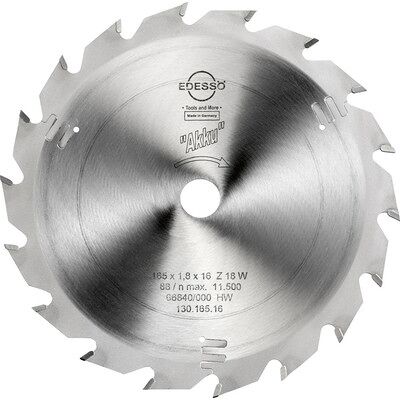Edessö - HW Kreissägeblatt Für Akku-Handkreissäge Ø165 X 1,8 X 16mm Z18w Edessö - HW Kreissägeblatt Für Akku-Handkreissäge Ø165 X 1,8 X 16mm Z18w