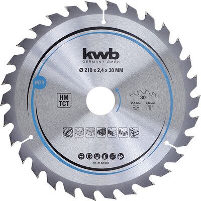 Kwb Spanplatten-Sägeblätter **** Für Handkreissägen Ø210 X 30mm, 30z Kwb Spanplatten-Sägeblätter **** Für Handkreissägen Ø210 X 30mm, 30z