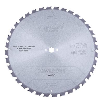 Metabo Kreissägeblatt Power Cut Wood - Classic, 500 x 30 x 2.8 mm, Zähnezahl 36 Metabo Kreissägeblatt Power Cut Wood - Classic, 500 x 30 x 2.8 mm, Zähnezahl 36