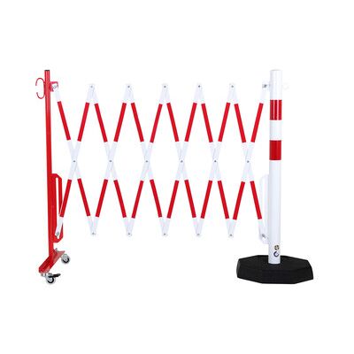 Dancop Scherengitter Bis 3,60m Mit Sperrpfosten Ø60mm Rot/weiß Mit Mobiler Platte Dancop Scherengitter Bis 3,60m Mit Sperrpfosten Ø60mm Rot/weiß Mit Mobiler Platte