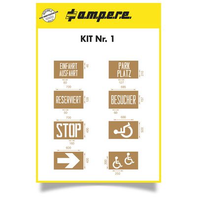 A.m.p.e.r.e Schablonen Kit Nr. 1 -8 Schablonen A.m.p.e.r.e Schablonen Kit Nr. 1 -8 Schablonen
