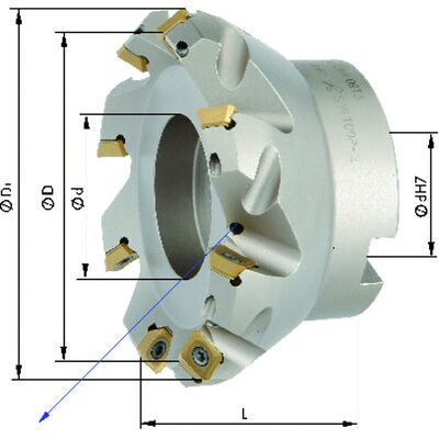 Format Planfräser 45° Mit Innenkühlung Ø80mm Z 8 Format Planfräser 45° Mit Innenkühlung Ø80mm Z 8