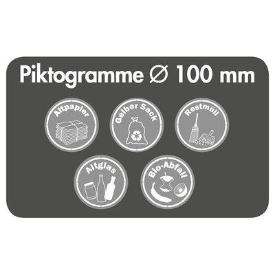 Stumpf Aufkleber D100mm 5 Symbole Stumpf Aufkleber D100mm 5 Symbole