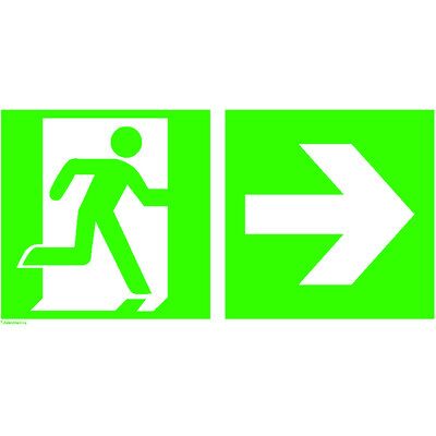 Safetymarking Rettungszeichen E002 "Rettungsweg" Zusatzzeichen E005 Rechts Alu Nach 300x150mm Safetymarking Rettungszeichen E002 "Rettungsweg" Zusatzzeichen E005 Rechts Alu Nach 300x150mm