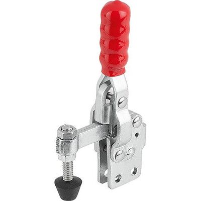 Kipp Schnellspanner, Fuß Senkrecht, Mini, F1=800, Feste Andruckspindel M06x44, Stahl Verzinkt, Komp:Kunststoff Rot Kipp Schnellspanner, Fuß Senkrecht, Mini, F1=800, Feste Andruckspindel M06x44, Stahl Verzinkt, Komp:Kunststoff Rot