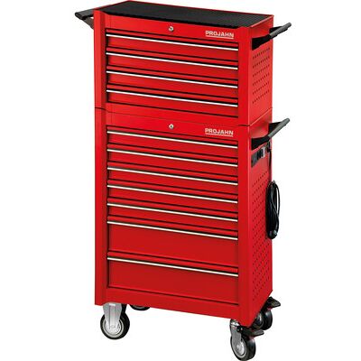 Projahn Werkstattwagen Universe + werkstattwagenaufsatz Universe + E-Power + dosenhalter + Papierrollenhalter rot Projahn Werkstattwagen Universe + werkstattwagenaufsatz Universe + E-Power + dosenhalter + Papierrollenhalter rot