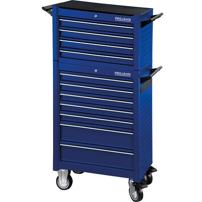Projahn Werkstattwagen Universe + E-Power + werkstattwagenaufsatz Universe + dosenhalter + Papierrollenhalter blau Projahn Werkstattwagen Universe + E-Power + werkstattwagenaufsatz Universe + dosenhalter + Papierrollenhalter blau