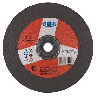 Tyrolit Schruppscheibe Ø230 X 8 X 22,23mm Gekröpft A30r Standard Edelstahl Tyrolit Schruppscheibe Ø230 X 8 X 22,23mm Gekröpft A30r Standard Edelstahl
