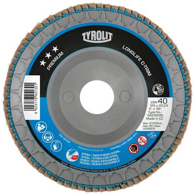 Tyrolit Fächerscheibe C-Trim Ø178 X 22,23mm 28n Gerade Za40t Stahl/edelstahl Tyrolit Fächerscheibe C-Trim Ø178 X 22,23mm 28n Gerade Za40t Stahl/edelstahl