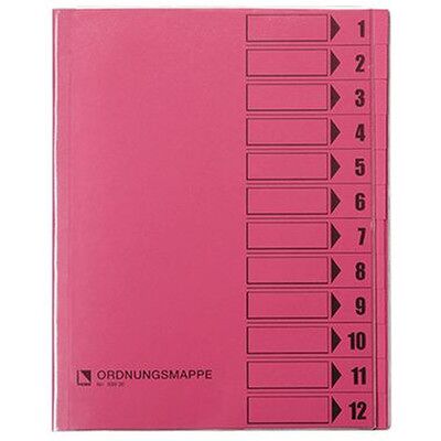 Bene Ordnungsmappe 083800rs Din A4 12 Fächer Pvc Rosa Bene Ordnungsmappe 083800rs Din A4 12 Fächer Pvc Rosa