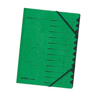 Herlitz Ordnungsmappe 10843332 Din A4 12 Fächer Karton Grün Herlitz Ordnungsmappe 10843332 Din A4 12 Fächer Karton Grün