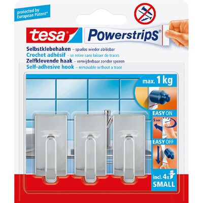 Tesa Powerstrips Haken Small Classic Chrom Tesa Powerstrips Haken Small Classic Chrom