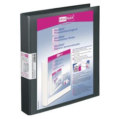Veloflex Präsentationsringbuch Velodur, A4, Schwarz, 4143180, Rücken: 40mm, Ring 25mm Veloflex Präsentationsringbuch Velodur, A4, Schwarz, 4143180, Rücken: 40mm, Ring 25mm